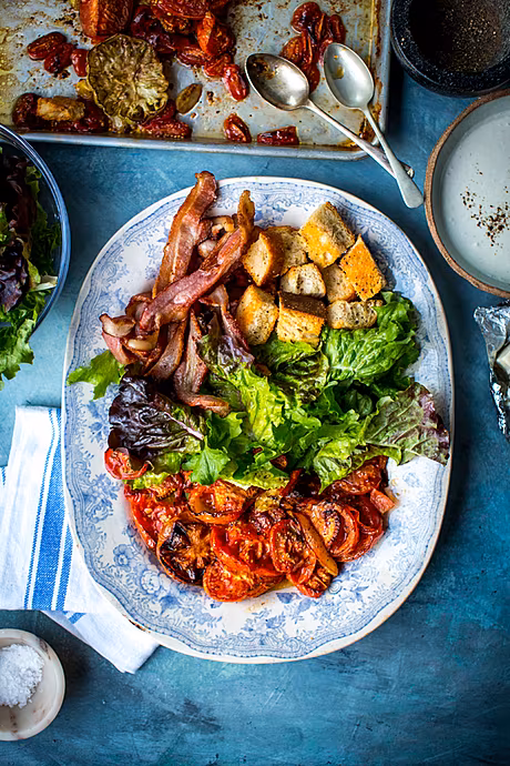 BLT Salad with blue cheese dressing | DonalSkehan.com, Where sandwich meets salad!