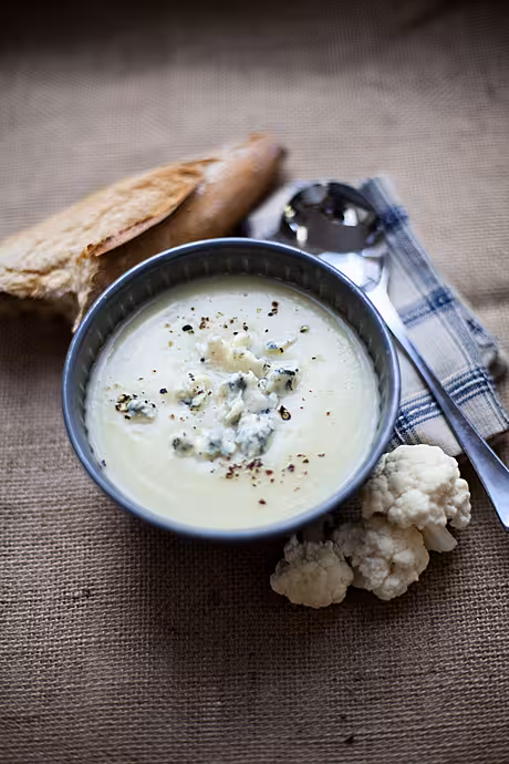 Cauliflower and Blue Cheese Soup | DonalSkehan.com, A warming vegetarian soup, perfect on a chilly day. 