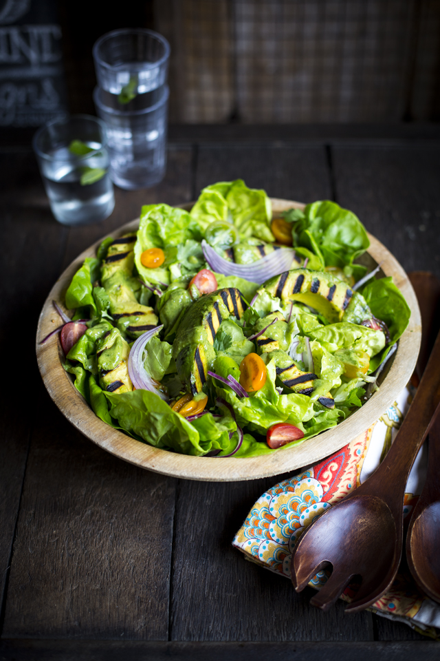 Green Goddess Grilled Avocado Salad | DonalSkehan.com, Because none of us can get enough avocados! 