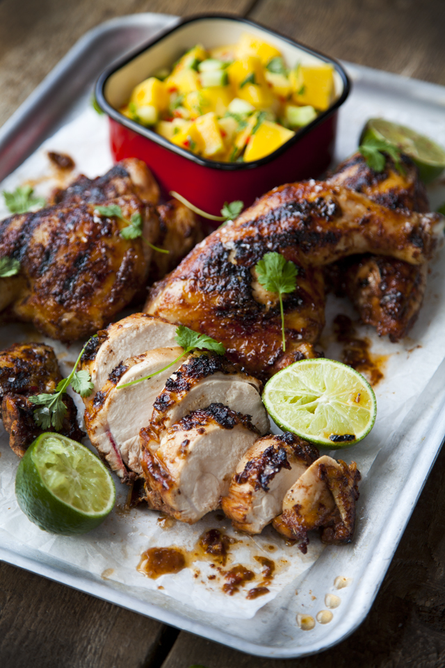 BBQ Jerk Chicken with Mango Salsa | DonalSkehan.com, Ultimate summer food! 