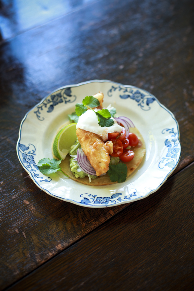 Beer Batter Fish Tacos with Cherry Tomato Salsa | DonalSkehan.com, Perfect weekend brunch.