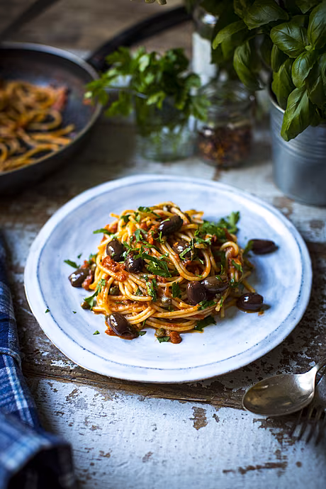 Pasta Puttanesca | DonalSkehan.com, A satisfyingly savoury dish that's bound to come in handy when the cupboards are bare and time is short.