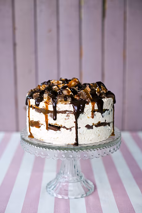 Snickers Ice-Cream Cake | DonalSkehan.com, If you love chocolate, peanuts, caramel and ice cream, this is definitely the cake for you!