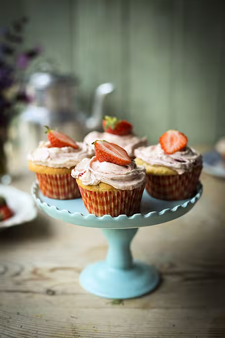 Strawberries & Cream Cupcakes | DonalSkehan.com, Perfect summer treat.