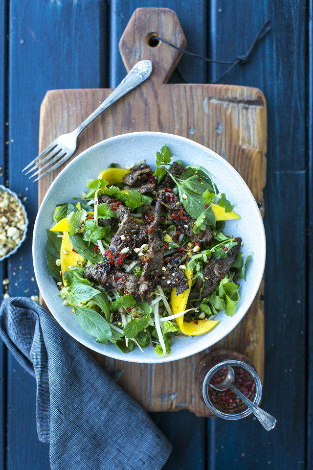 Vietnamese Beef & Mango Salad | DonalSkehan.com, A fresh & vibrant beef salad perfect for summer.